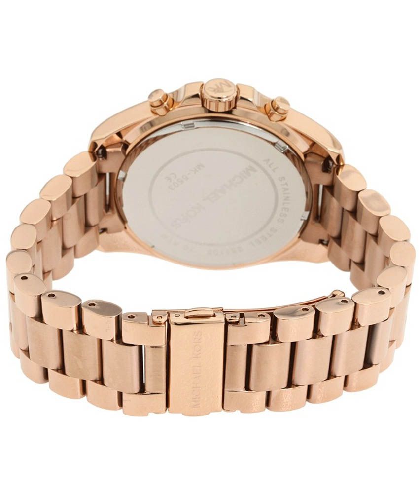 Buy Michael Kors Womens Quartz Stainless Steel Rose Gold Dial 43mm Watch - Mk5503 in Pakistan