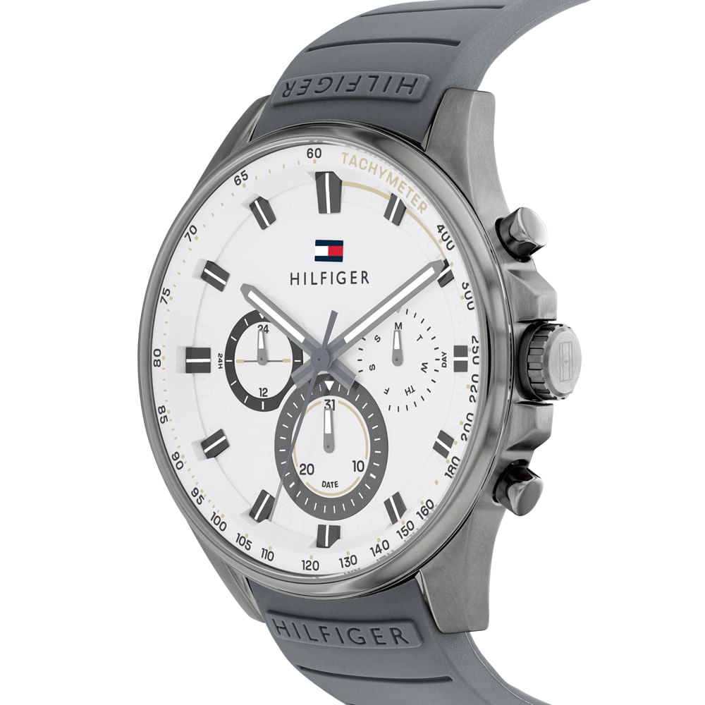 Buy Tommy Hilfiger Max White Dial Grey Rubber Strap Watch for Men - 1791972 in Pakistan