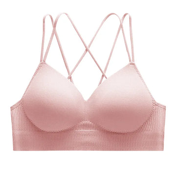Buy Back Cross Straps Bra Set - Pink in Pakistan
