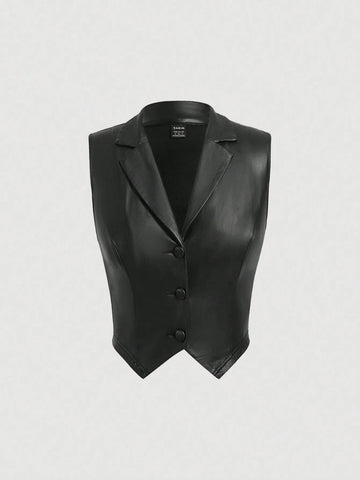 Buy SHEIN MOD Solid Button Front Vest Jacket Without Shirt in Pakistan