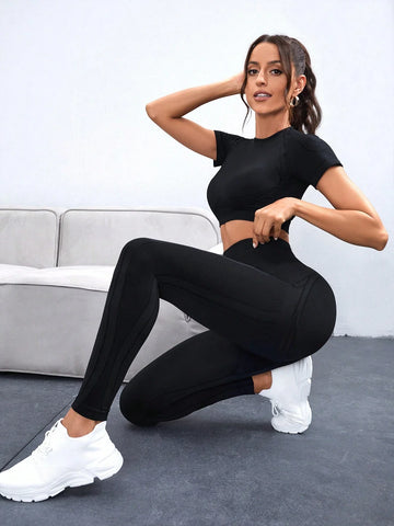 Buy SHEIN Sport Studio Seamless Raglan Sleeve Sports Set Workout Set in Pakistan