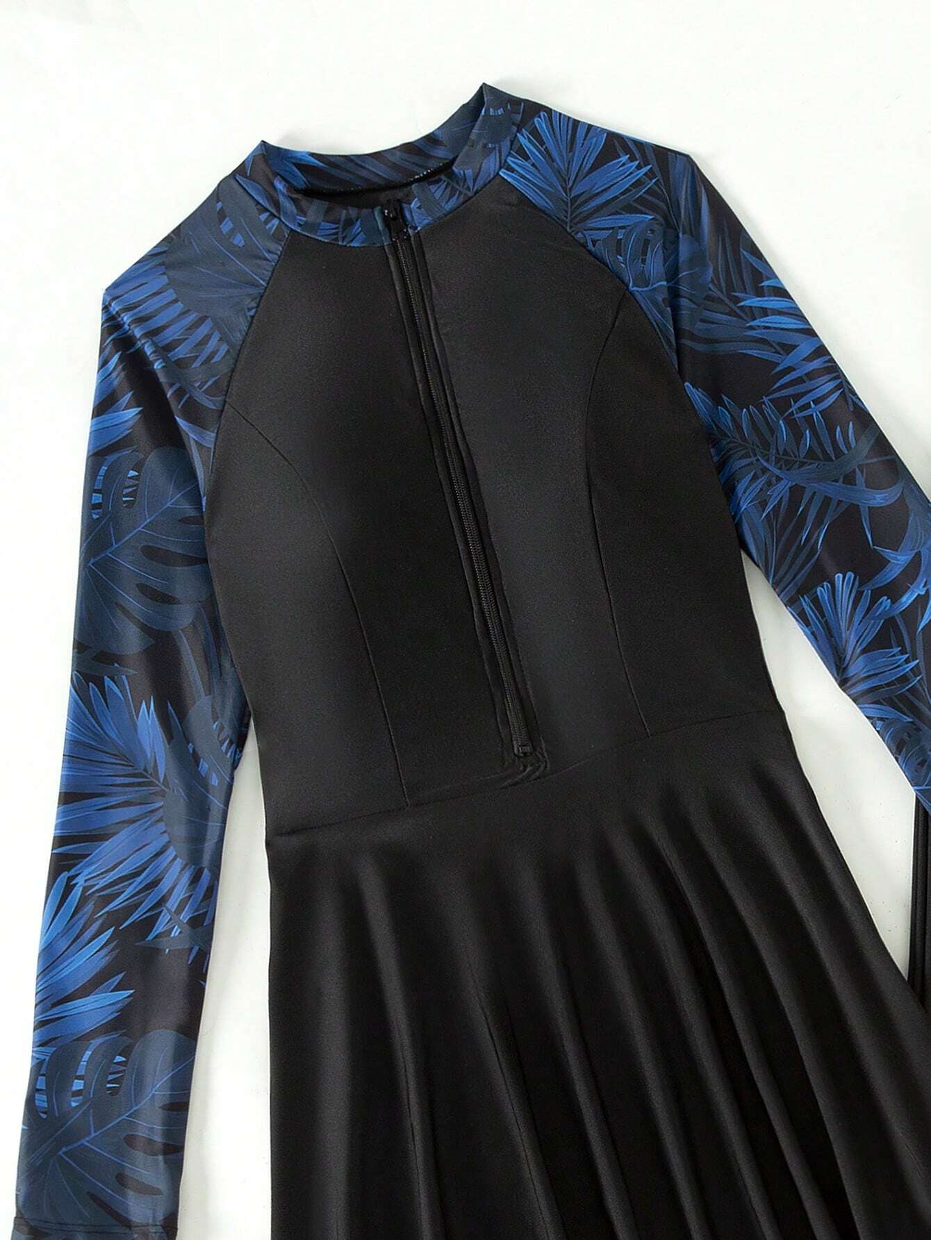 Buy SHEIN Swim Mulvari Summer Beach Women's Plant Print Raglan Long Sleeve Jumpsuit & Long Pants Swimsuit Set in Pakistan