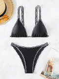 Buy SHEIN Swim Summer Beach Contrast Binding Triangle Bikini Set in Pakistan