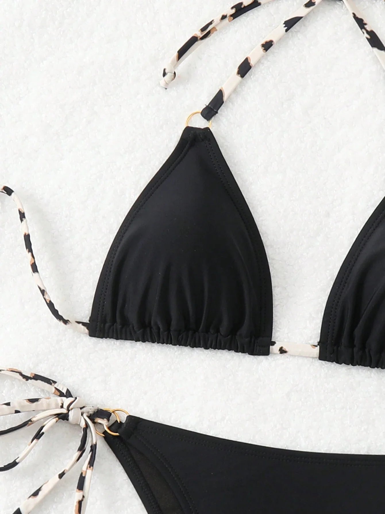 Buy SHEIN Swim Women's Summer Beach Halter Neck Tie Sexy Bikini Set, Random Print in Pakistan