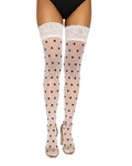 Buy Sajiero Polka Dots Women Leg Stocking White in Pakistan