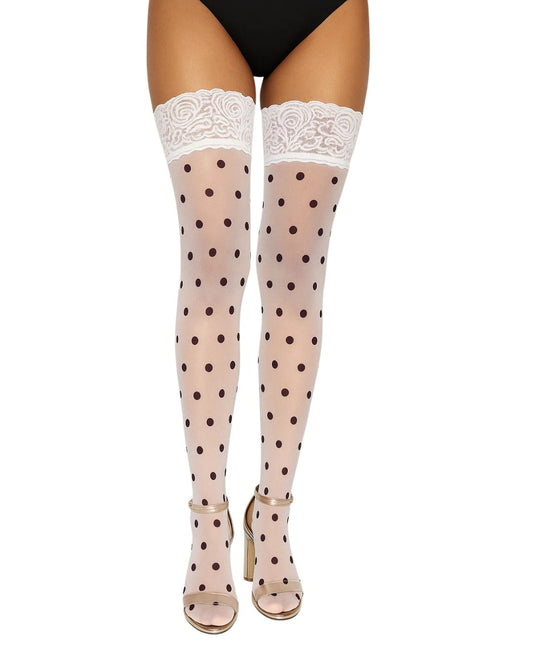 Buy Sajiero Polka Dots Women Leg Stocking White in Pakistan