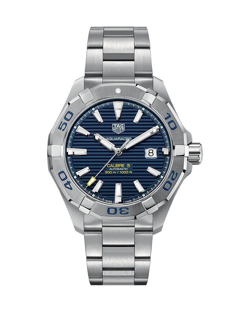 Buy Tag Heuer Aquaracer Blue Dial Silver Steel Strap Watch for Men - WAY2012.BA0927 in Pakistan