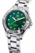 Buy Tag Heuer Aquaracer Green Dial with Diamonds Silver Steel Strap Watch for for Women - WBD1316.BA0740 in Pakistan