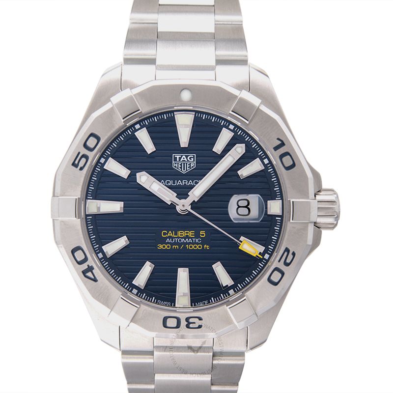 Buy Tag Heuer Aquaracer Blue Dial Silver Steel Strap Watch for Men - WAY2012.BA0927 in Pakistan