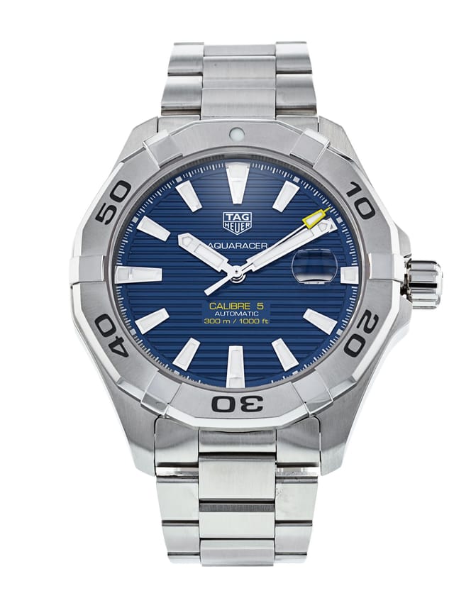 Buy Tag Heuer Aquaracer Blue Dial Silver Steel Strap Watch for Men - WAY2012.BA0927 in Pakistan