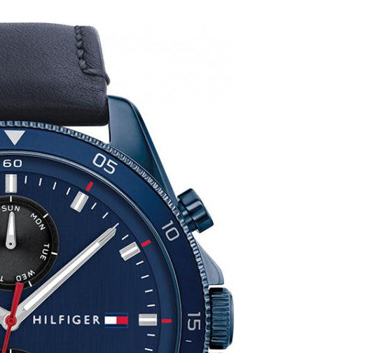 Buy Tommy Hilfiger Parker Blue Dial Blue Leather Strap Watch for Men - 1791839 in Pakistan