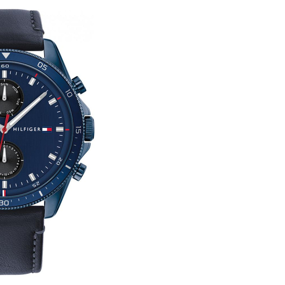 Buy Tommy Hilfiger Parker Blue Dial Blue Leather Strap Watch for Men - 1791839 in Pakistan