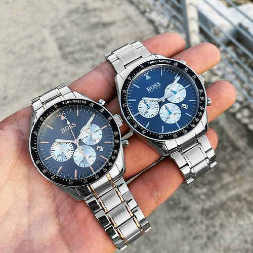 Buy Hugo Boss Mens Chronograph Quartz Stainless Steel Grey Dial 44mm Watch - 1513634 in Pakistan