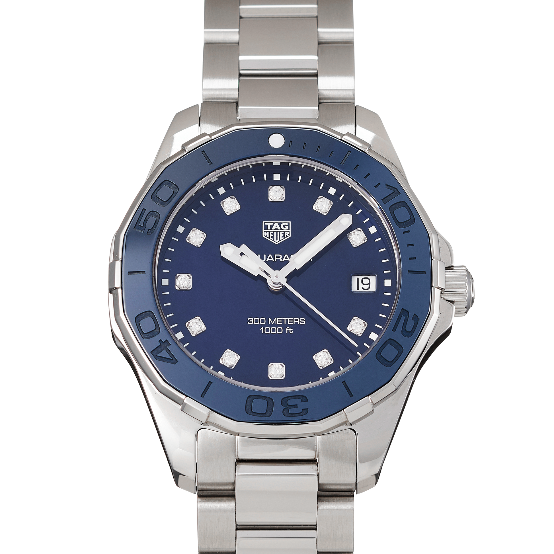 Buy Tag Heuer Aquaracer Blue Dial Silver Steel Strap Watch for Women - WAY131L.BA0748 in Pakistan
