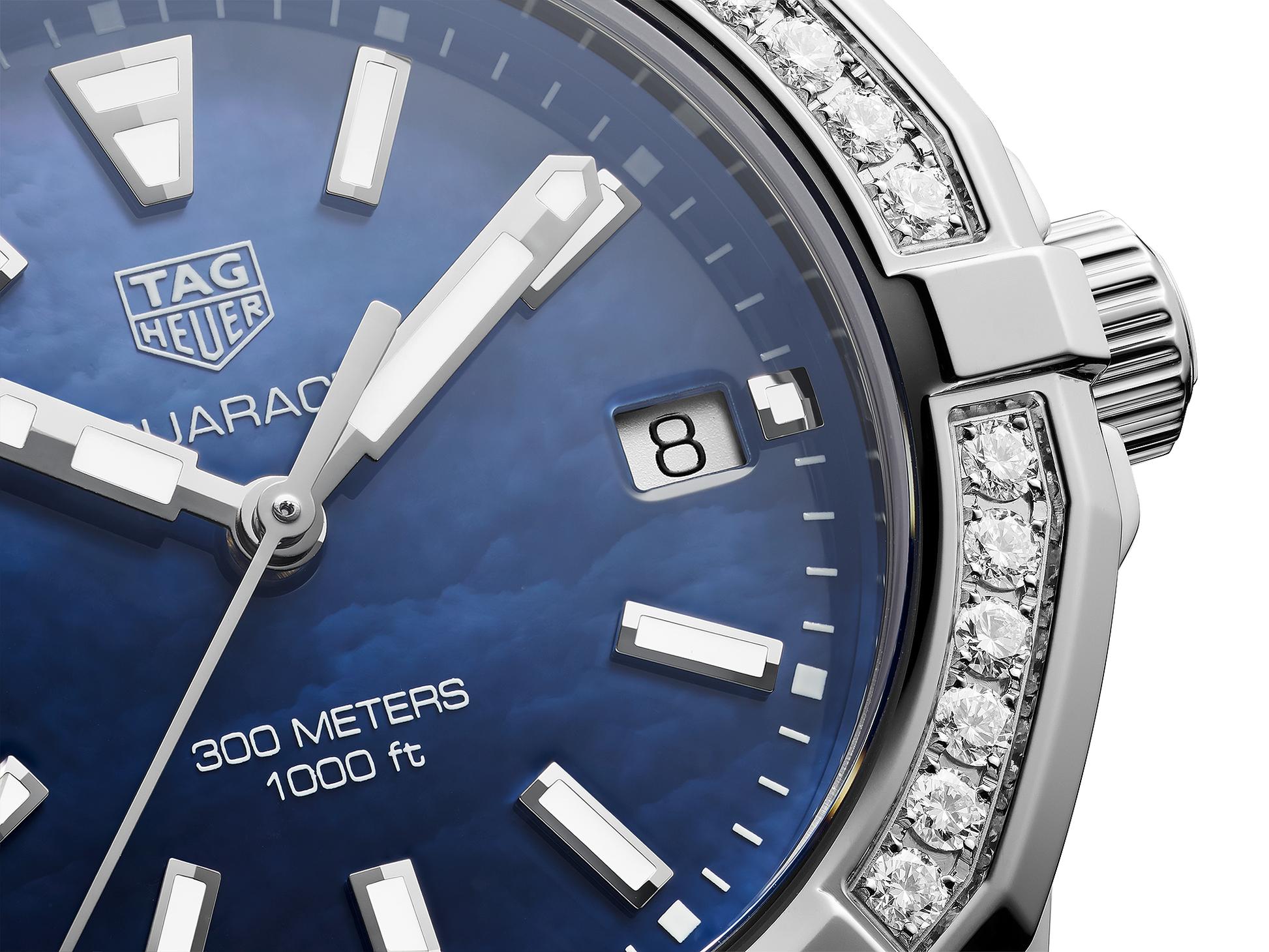 Buy Tag Heuer Aquaracer Blue Dial with Diamonds Silver Steel Strap Watch for Women - WAY131N.BA0748 in Pakistan