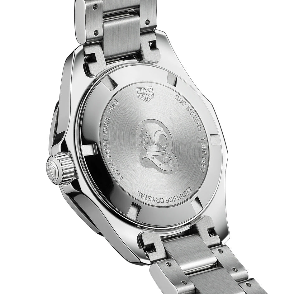 Buy Tag Heuer Aquaracer Black Mother of Pearl Dial with Diamonds Silver Steel Strap Watch for Women - WAY131P.BA0748 in Pakistan