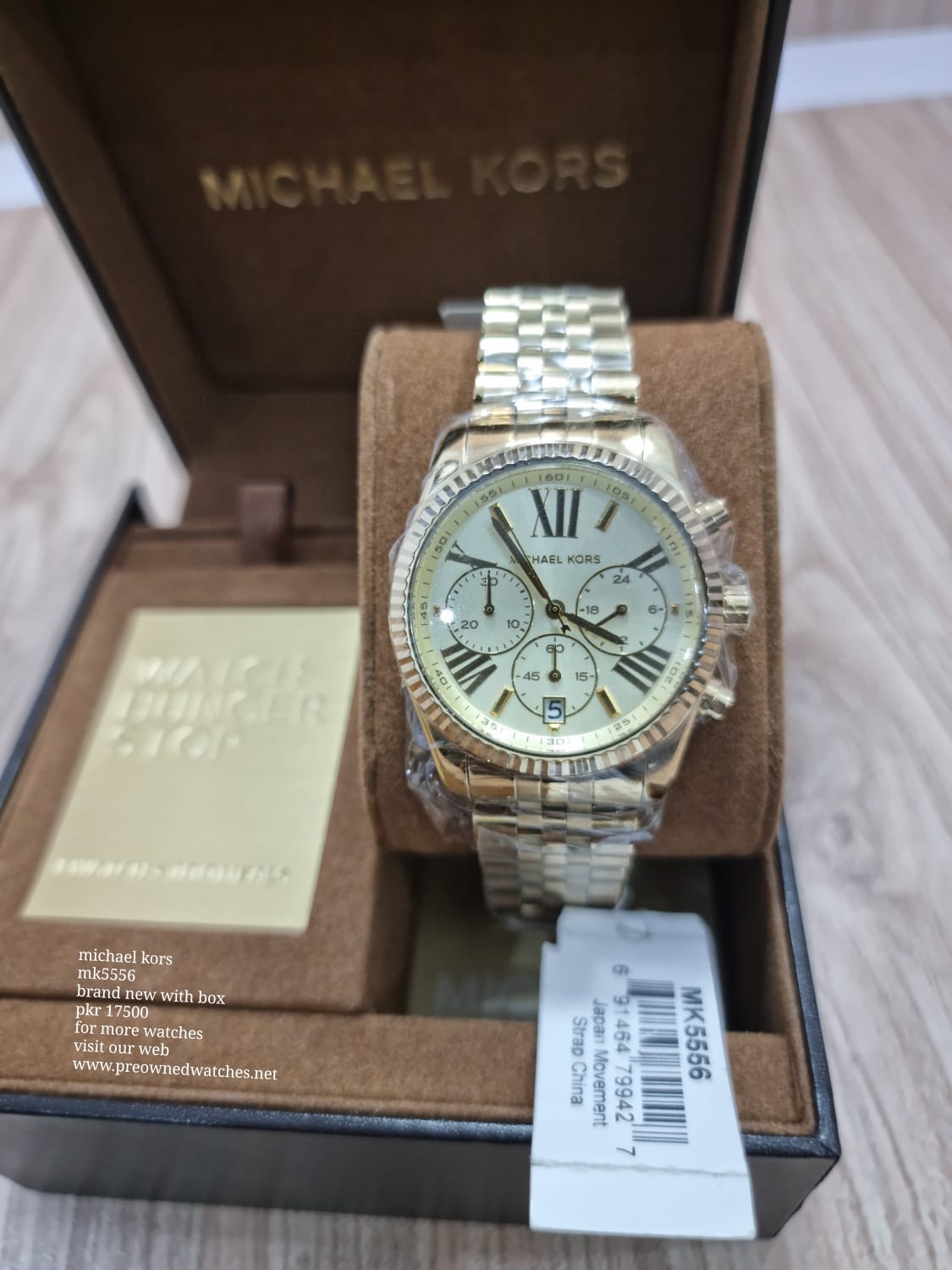 Buy Michael Kors Womens Chronograph Quartz Stainless Steel Gold Dial 38mm Watch - Mk5556 in Pakistan