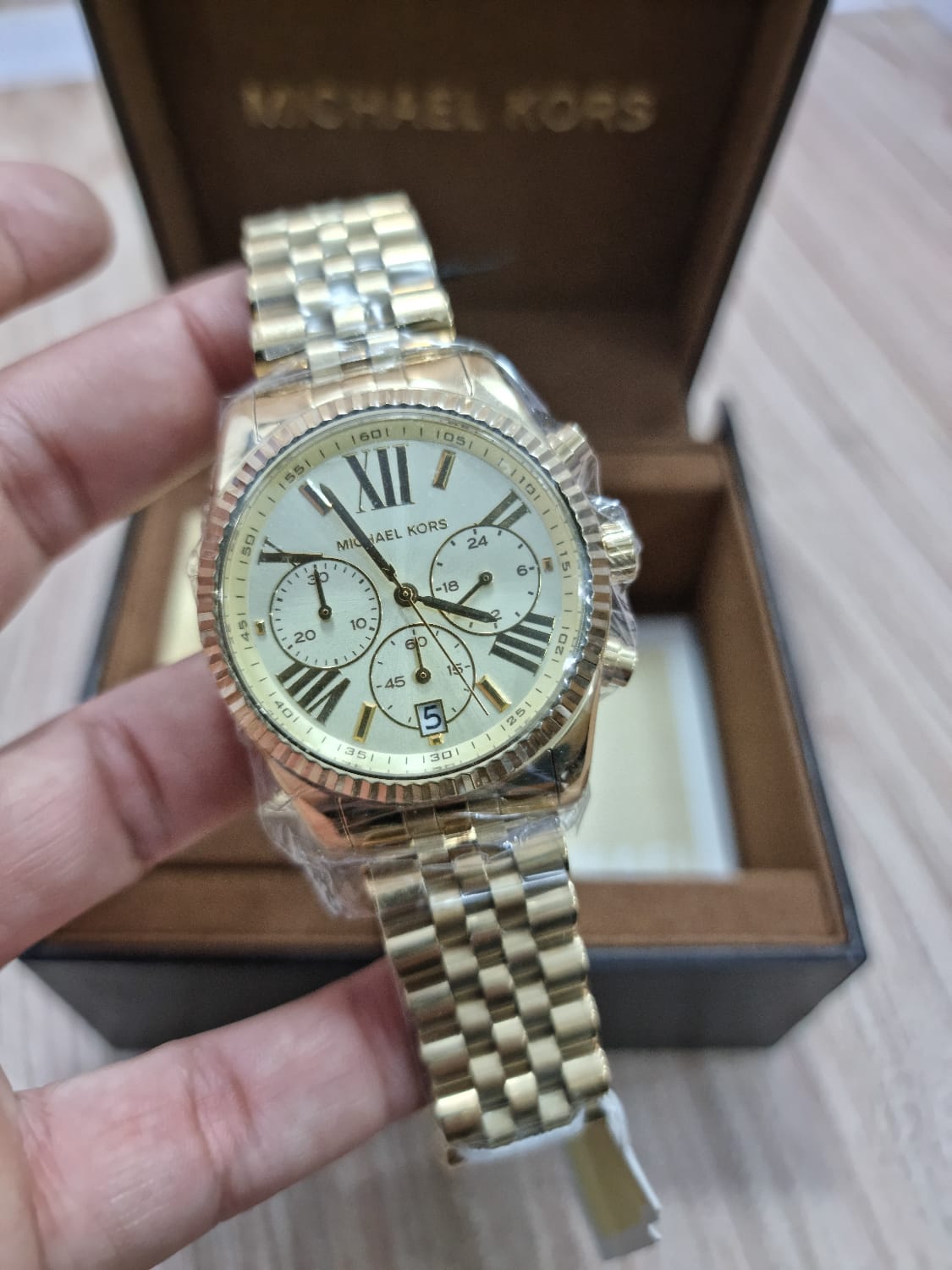 Buy Michael Kors Womens Chronograph Quartz Stainless Steel Gold Dial 38mm Watch - Mk5556 in Pakistan