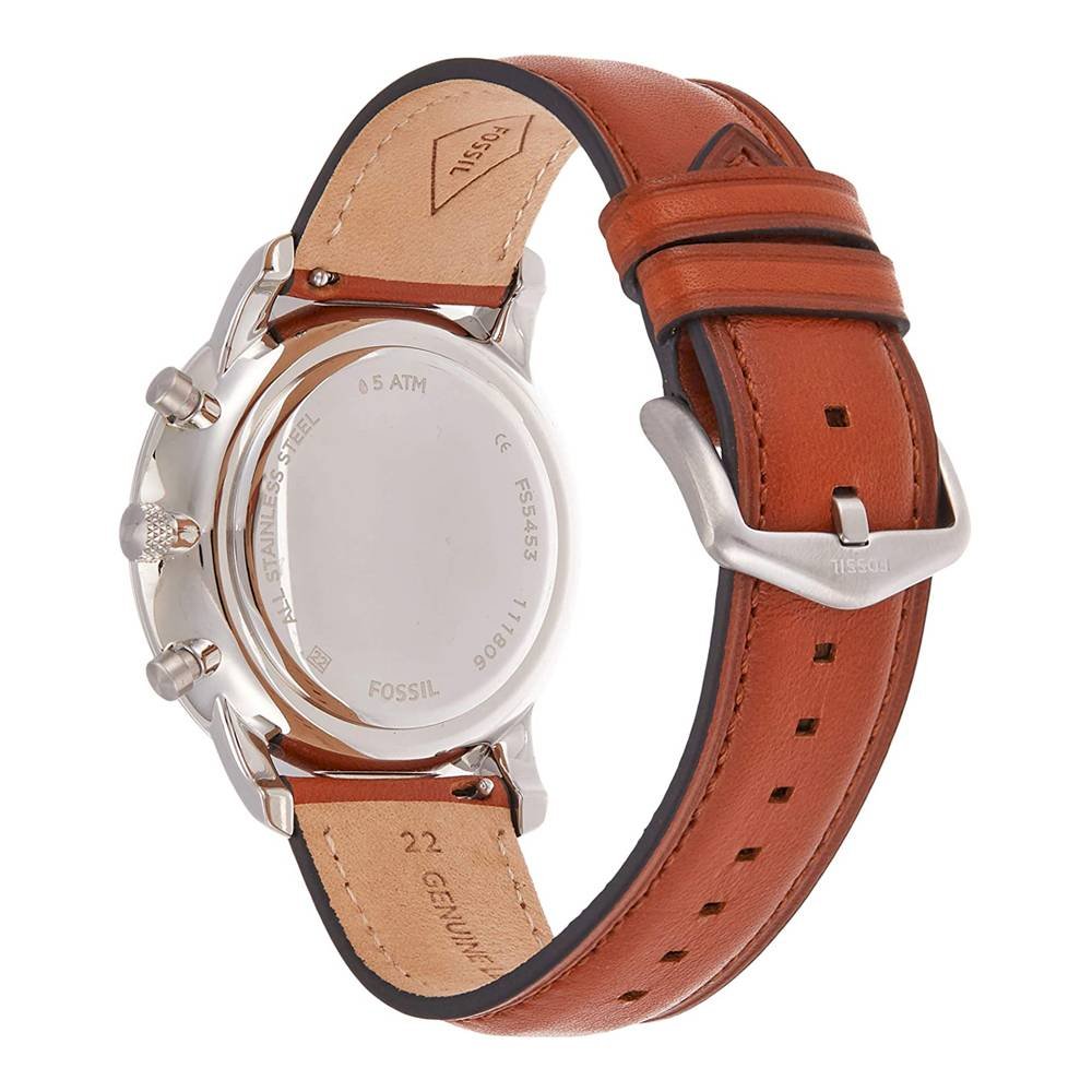 Buy Fossil Men's Chronograph Quartz Brown Leather Strap Blue Dial 44mm Watch FS5453 in Pakistan