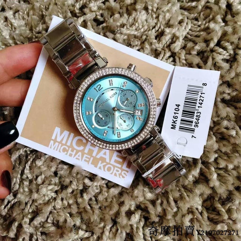 Buy Michael Kors Parker Blue Dial Silver Stainless Steel Ladies Watch - Mk6104 in Pakistan