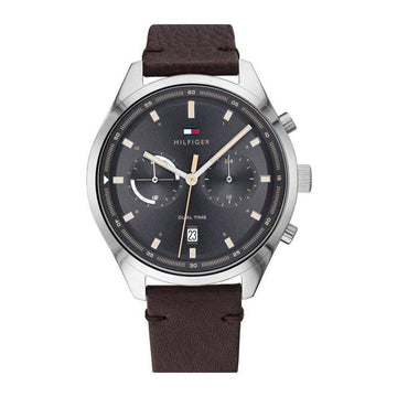 Buy Tommy Hilfiger Ashton Grey Dial Brown Leather Strap Watch for Men - 1791729 in Pakistan