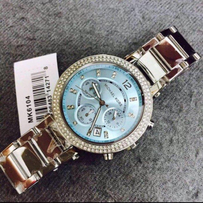 Buy Michael Kors Parker Blue Dial Silver Stainless Steel Ladies Watch - Mk6104 in Pakistan