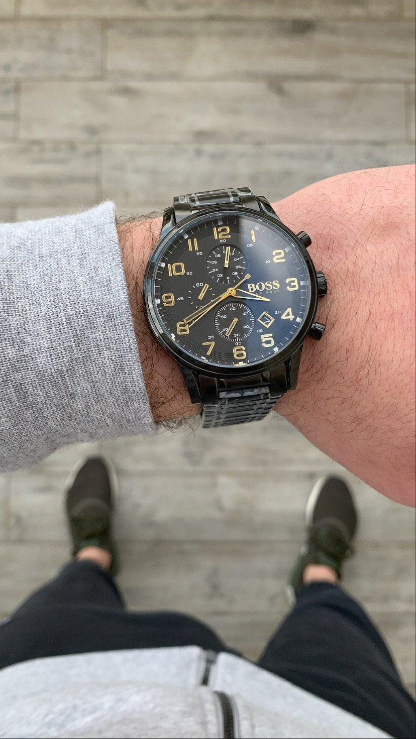 Buy Hugo Boss Mens Quartz Stainless Steel Black Dial 46mm Watch - 1513275 in Pakistan