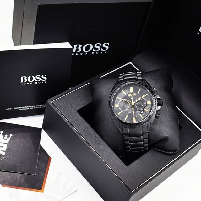 Buy Hugo Boss Mens Chronograph Quartz Stainless Steel Black Dial 45mm Watch - 1513277 in Pakistan