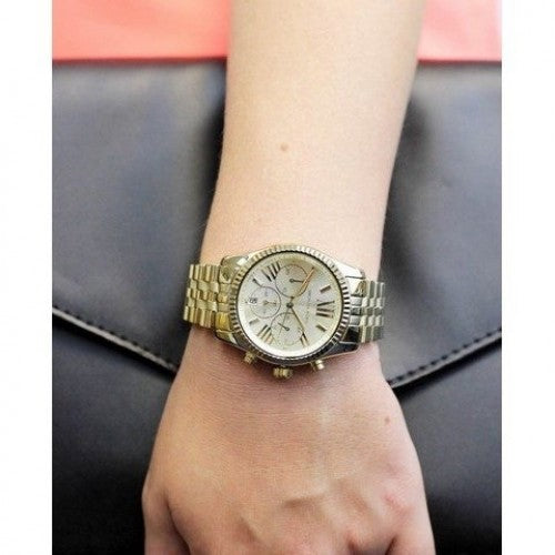 Buy Michael Kors Womens Chronograph Quartz Stainless Steel Gold Dial 38mm Watch - Mk5556 in Pakistan