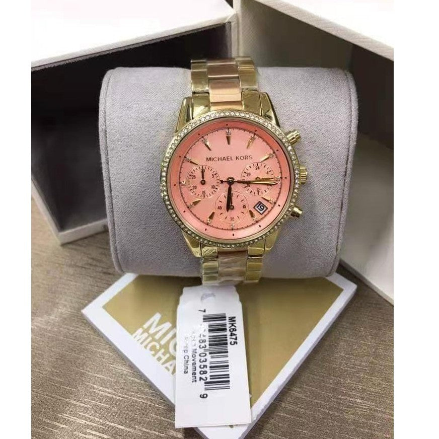 Buy Michael Kors Ritz Chronograph Gold Dial Two-tone Stainless Steel Womens Watch - Mk6475 in Pakistan