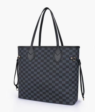 Buy Black checkered neverfull tote bag in Pakistan