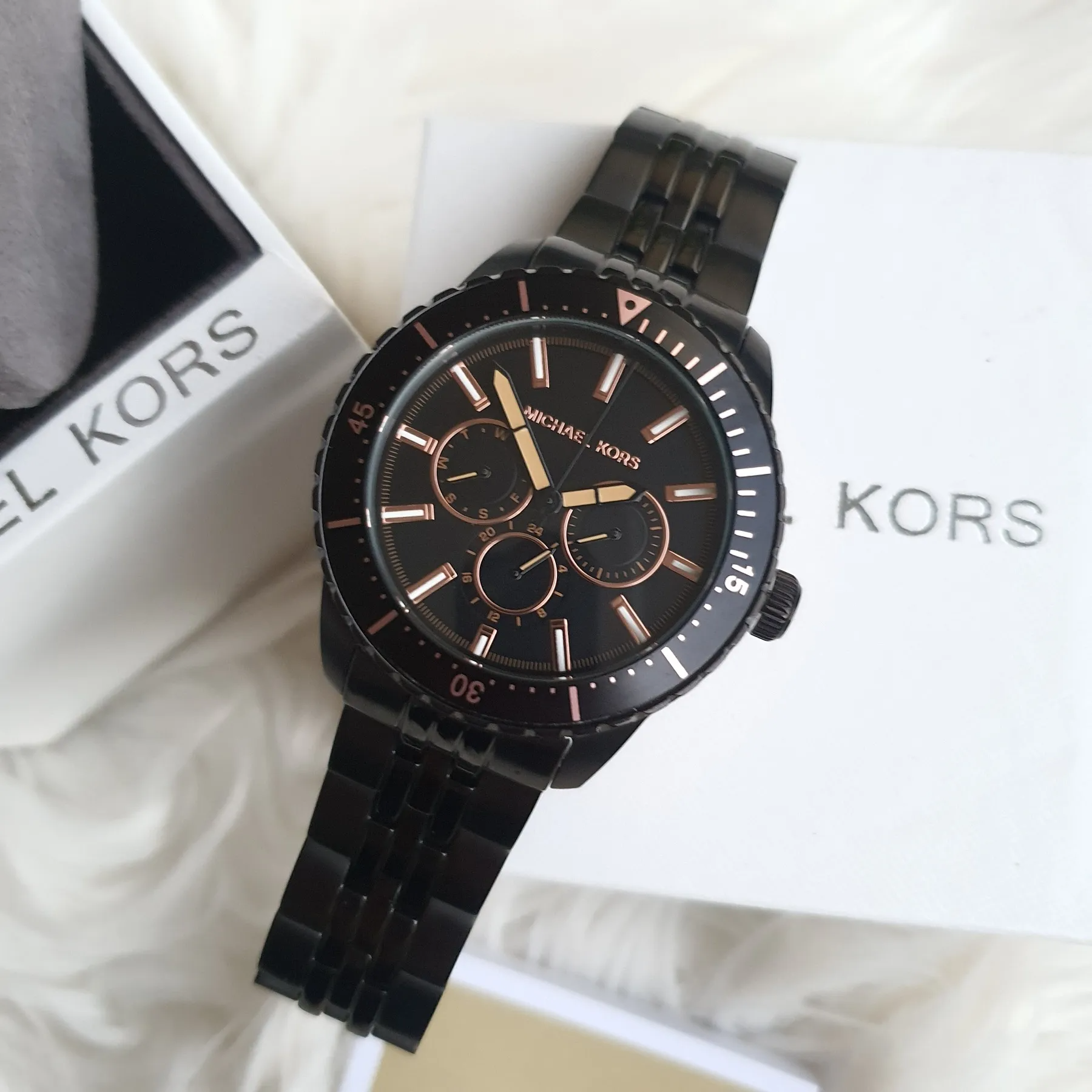 Buy Michael Kors Mens Chronograph Quartz Stainless Steel Black Dial 44mm Watch - Mk7157 in Pakistan