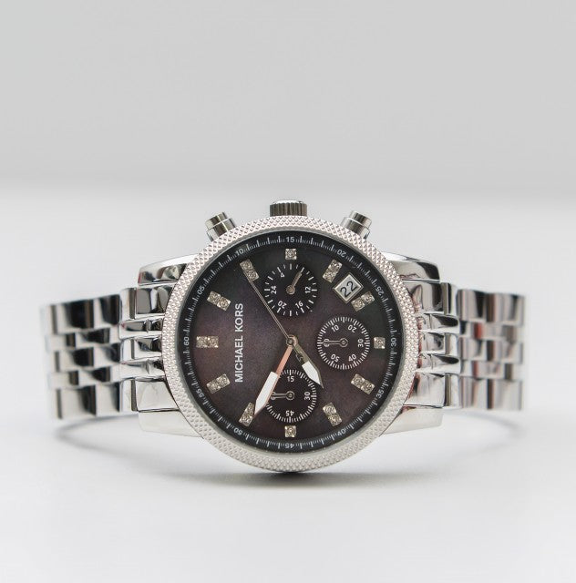 Buy Michael Kors Jet Set Blue Mother of Pearl Dial Silver Steel Strap Watch for Women - MK5021 in Pakistan