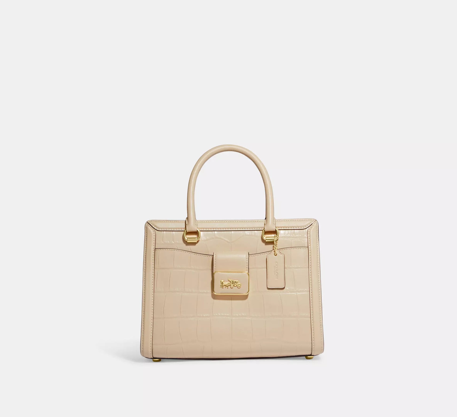 Buy Coach Grace Carryall Carriage Logo Satchel Bag Gold Ivory in Pakistan