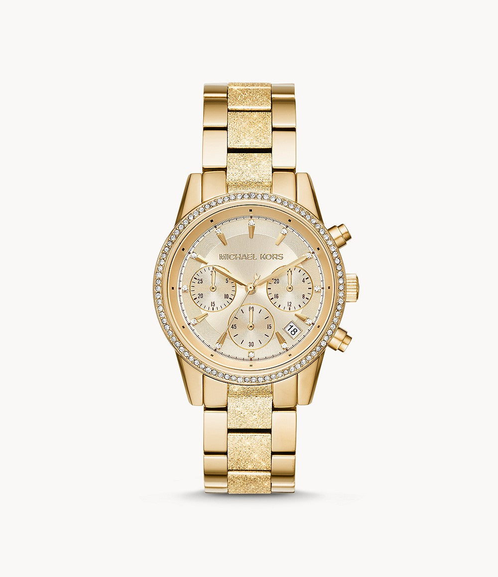 Buy Michael Kors Women's Ritz Chronograph Gold-tone Stainless Steel Watch - Mk6597 in Pakistan