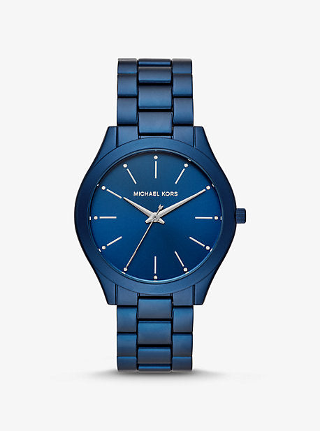 Buy Michael Kors Slim Runway Navy Blue Dial Blue Stainless Steel Strap Unisex Watch - Mk4503 in Pakistan