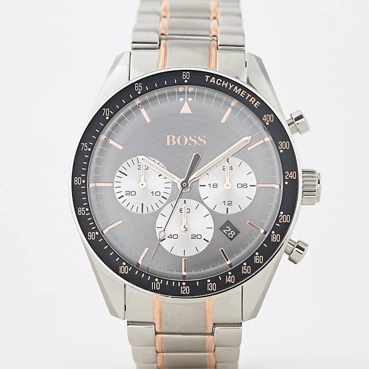 Buy Hugo Boss Mens Chronograph Quartz Stainless Steel Grey Dial 44mm Watch - 1513634 in Pakistan