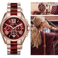 Buy Michael Kors Bradshaw Burgundy Red Chronograph Wrist Watch For Women - Mk6270 in Pakistan