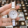 Buy Michael Kors Mini Parker Chronograph White Dial Two Tone Strap Ladies Watch - Mk6261 in Pakistan