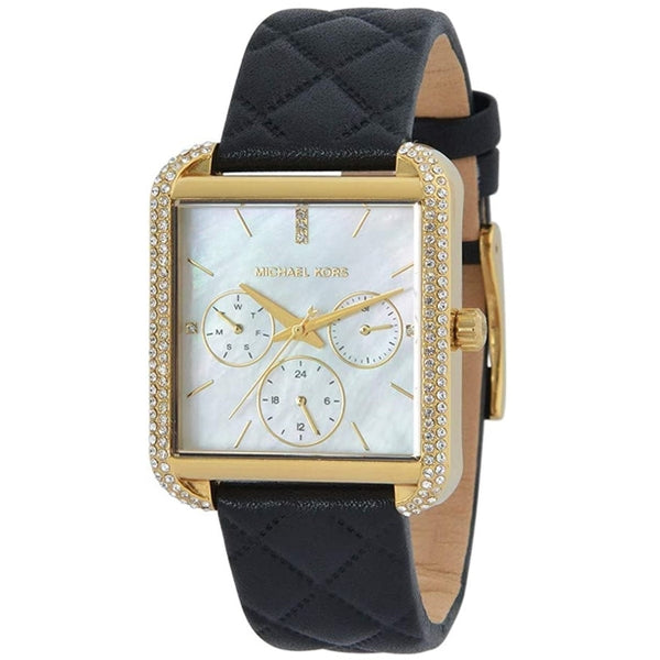 Buy Michael Kors Mother of Pearl Dial Black Leather Strap Watch for Women - Mk2769 in Pakistan