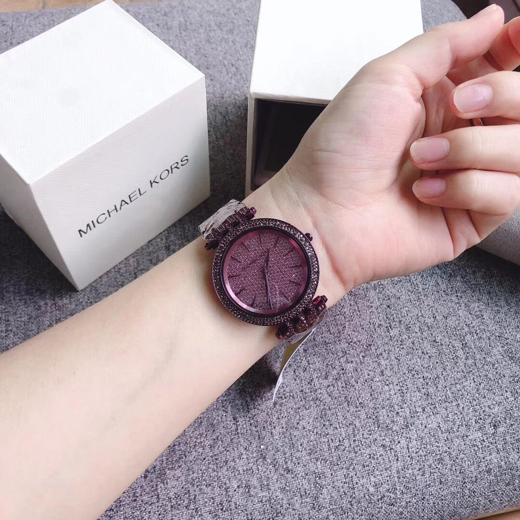 Buy Michael Kors Darci Crystal Set/steel Purple Dial Purple Stainless Steel Strap Watch for Women - Mk3782 in Pakistan