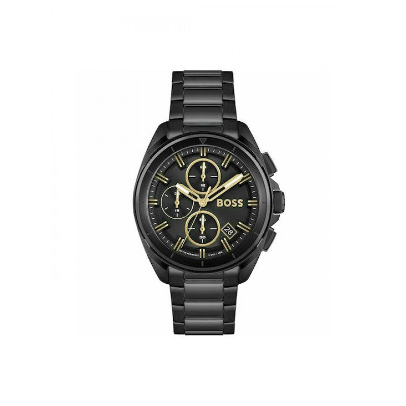 Buy Hugo Boss Volane Chronograph Black Dial Black Strap Mens Watch 45mm 5atm - 1513950 in Pakistan
