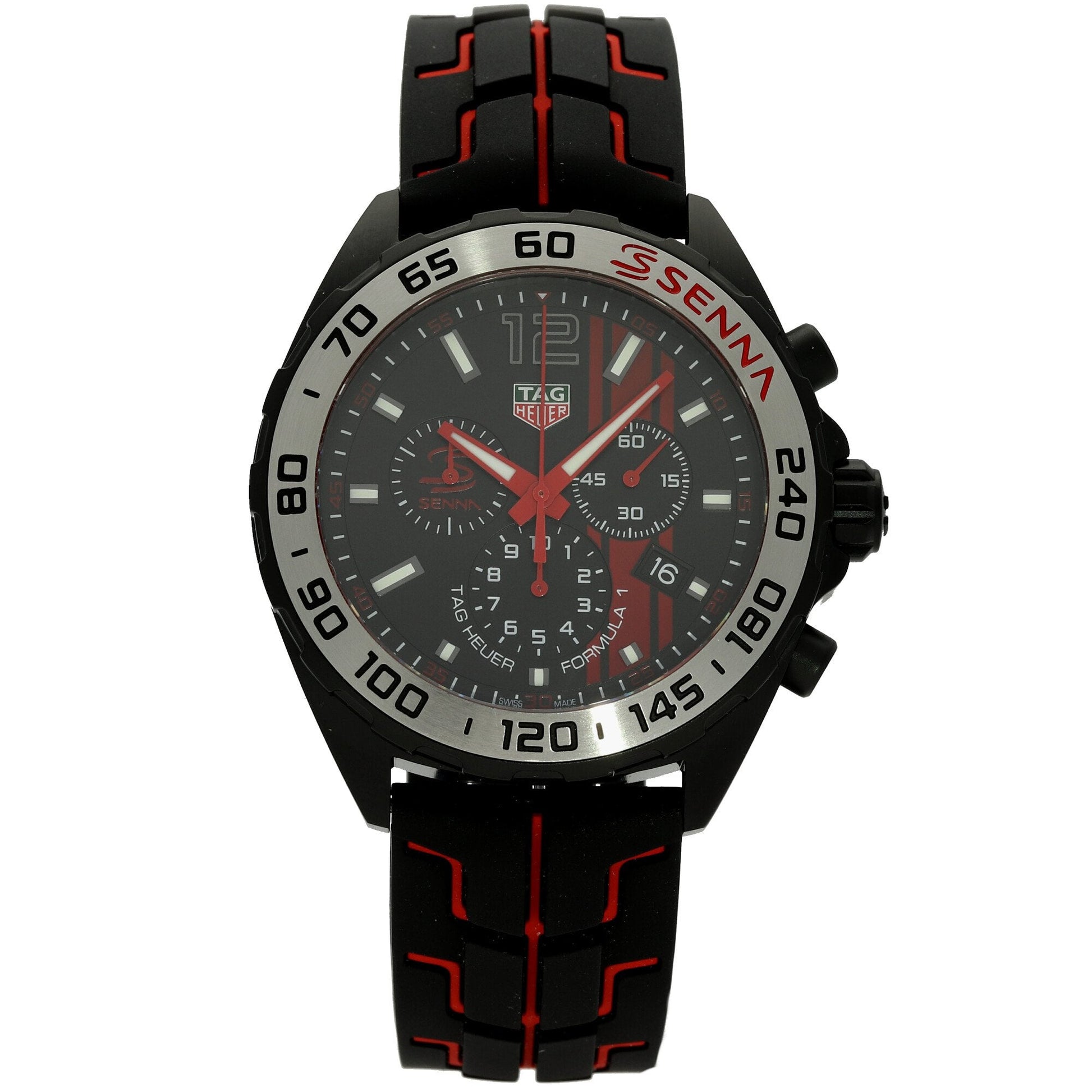 Buy Tag Heuer Formula 1 Ayrton Senna Special Edition Black Dial Black Rubber Strap Watch for Men - CAZ1019.FT8027 in Pakistan