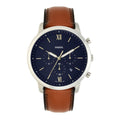 Buy Fossil Men's Chronograph Quartz Brown Leather Strap Blue Dial 44mm Watch FS5453 in Pakistan