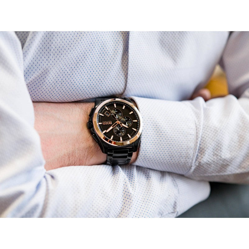 Buy Hugo Boss Mens Quartz Black Stainless Steel Black Dial 46mm Watch - 1513885 in Pakistan