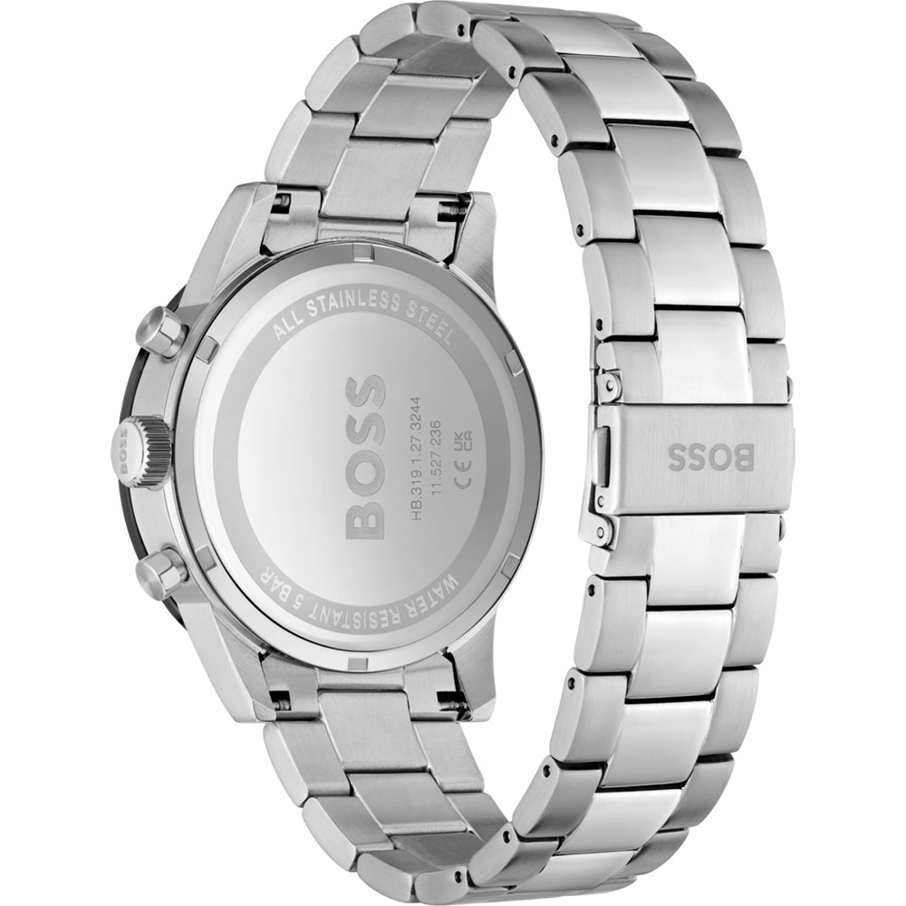 Buy Hugo Boss Mens Allure Chronograph Black Dial Silver Stainless Steel Strap Watch - 1513922 in Pakistan