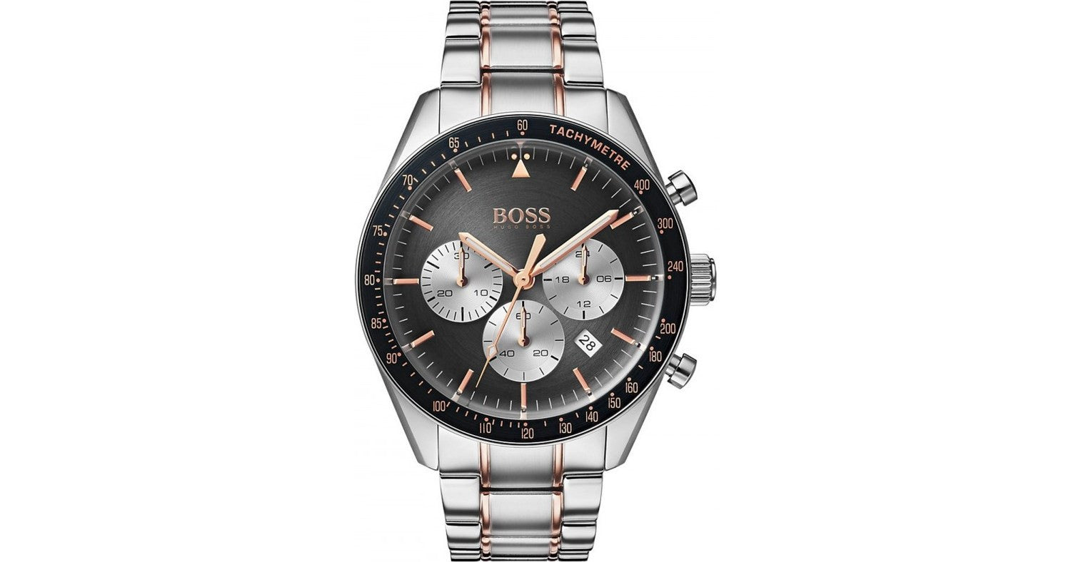 Buy Hugo Boss Mens Chronograph Quartz Stainless Steel Grey Dial 44mm Watch - 1513634 in Pakistan
