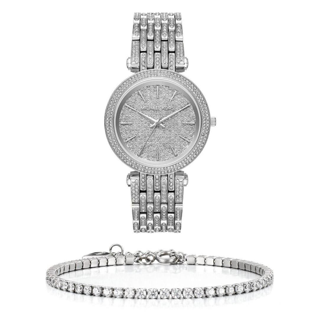 Buy Michael Kors Darci Silver Diamonds Dial Silver Stainless Steel Strap Watch for Women - Mk3779 in Pakistan