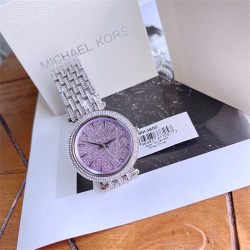 Buy Michael Kors Darci Crystal Purple Dial Silver Stainless Steel Strap Women's Watch - Mk3850 in Pakistan