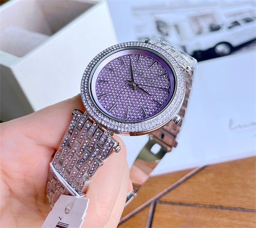 Buy Michael Kors Darci Crystal Purple Dial Silver Stainless Steel Strap Women's Watch - Mk3850 in Pakistan